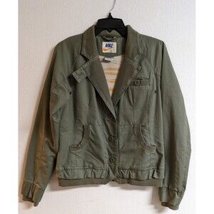 Women's NIKE Sportswear Jacket Terry Lined w/ Metal Sneaker Rainbow Charm Small